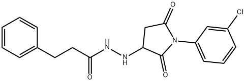 N'-[1-(3-chlorophenyl)-2,5-dioxopyrrolidin-3-yl]-3-phenylpropanehydrazide Structural
