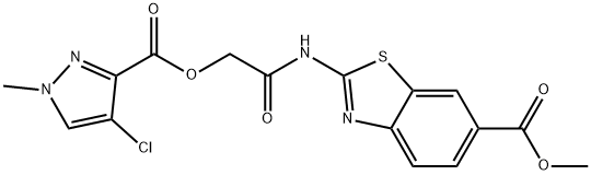 methyl 2-[({[(4-chloro-1-methyl-1H-pyrazol-3-yl)carbonyl]oxy}acetyl)amino]-1,3-benzothiazole-6-carboxylate Structural