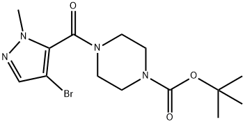 tert-butyl 4-[(4-bromo-1-methyl-1H-pyrazol-5-yl)carbonyl]piperazine-1-carboxylate Structural