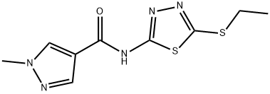 N-[5-(ethylsulfanyl)-1,3,4-thiadiazol-2-yl]-1-methyl-1H-pyrazole-4-carboxamide Structural