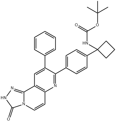 tert-butyl 1-(4-(3-hydroxy-9-phenyl-[1,2,4]triazolo[3,4-f][1,6]naphthyridin-8-yl)phenyl)cyclobutylcarbamate Structural