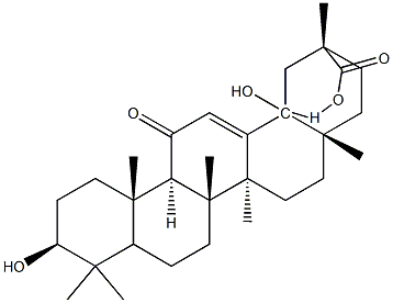 Olean-12-en-29-oicacid, 3,18-dihydroxy-11-oxo-, g-lactone, (3b,18a,20a)- (9CI) Structural