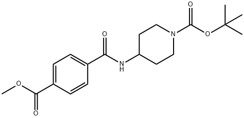 tert-Butyl 4-[4-(methoxycarbonyl)benzamido]piperidine-1-carboxylate Structural