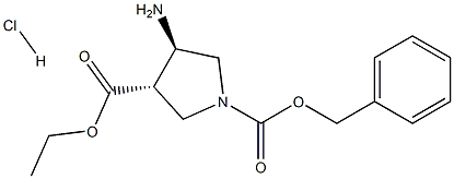 TRANS-4-AMINO-1-CBZ-PYRROLIDINE-3-CARBOXYLIC ACID ETHYL ESTER HCL Structural