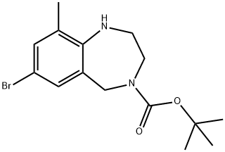 TERT-BUTYL 7-BROMO-9-METHYL-2,3-DIHYDRO-1H-BENZO[E][1,4]DIAZEPINE-4(5H)-CARBOXYLATE Structural
