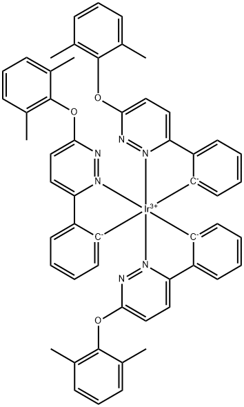 Tris[3-(2,6-dimethylphenoxy)-6-phenylpyridazine]iridium(III) Structural