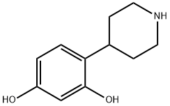 4-(piperidin-4-yl)benzene-1,3-diol Structural