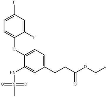 ethyl 3-(4-(2,4-difluorophenoxy)-3-(methylsulfonamido)phenyl)propanoate Structural