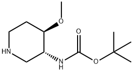 tert-butyl N-[(3R,4R)-4-methoxypiperidin-3-yl]carbamate Structural