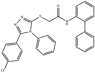 N-[1,1'-biphenyl]-2-yl-2-{[5-(4-chlorophenyl)-4-phenyl-4H-1,2,4-triazol-3-yl]sulfanyl}acetamide Structural