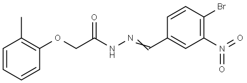 N'-[(E)-(4-bromo-3-nitrophenyl)methylidene]-2-(2-methylphenoxy)acetohydrazide Structural