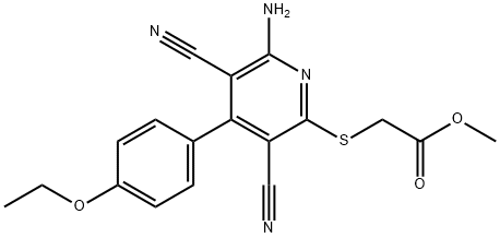 methyl 2-((6-amino-3,5-dicyano-4-(4-ethoxyphenyl)pyridin-2-yl)thio)acetate Structural