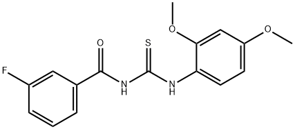 N-[(2,4-dimethoxyphenyl)carbamothioyl]-3-fluorobenzamide Structural