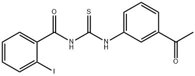 N-[(3-acetylphenyl)carbamothioyl]-2-iodobenzamide Structural