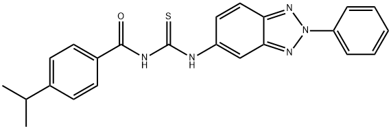 N-[(2-phenyl-2H-benzotriazol-5-yl)carbamothioyl]-4-(propan-2-yl)benzamide Structural