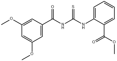methyl 2-({[(3,5-dimethoxyphenyl)carbonyl]carbamothioyl}amino)benzoate Structural
