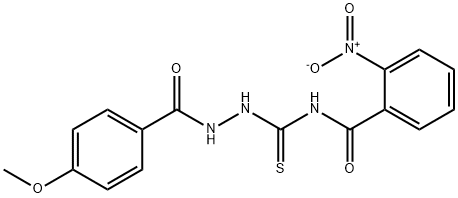 N-{[2-(4-methoxybenzoyl)hydrazino]carbonothioyl}-2-nitrobenzamide Structural