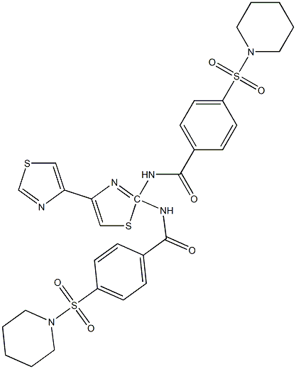 N,N-([4,4-bithiazole]-2,2-diyl)bis(4-(piperidin-1-ylsulfonyl)benzamide) Structural