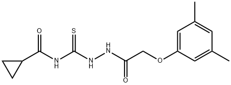 N-({2-[(3,5-dimethylphenoxy)acetyl]hydrazino}carbonothioyl)cyclopropanecarboxamide Structural