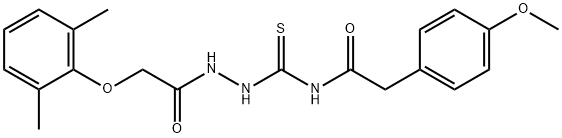 N-({2-[(2,6-dimethylphenoxy)acetyl]hydrazino}carbonothioyl)-2-(4-methoxyphenyl)acetamide Structural