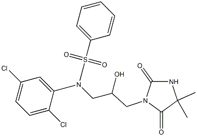 N-(2,5-dichlorophenyl)-N-[3-(4,4-dimethyl-2,5-dioxo-imidazolidin-1-yl)-2-hydroxy-propyl]benzenesulfonamide Structural