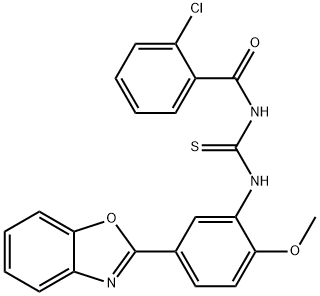N-{[5-(1,3-benzoxazol-2-yl)-2-methoxyphenyl]carbamothioyl}-2-chlorobenzamide Structural