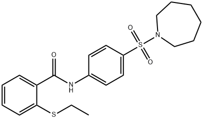 N-[4-(azepan-1-ylsulfonyl)phenyl]-2-ethylsulfanylbenzamide Structural
