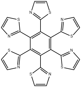 Thiazole, 2,2',2'',2''',2'''',2'''''-(1,2,3,4,5,6-benzenehexayl)hexakis- Structural