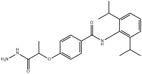 N-[2,6-bis(propan-2-yl)phenyl]-4-[1-(hydrazinecarbonyl)ethoxy]benzamide Structural