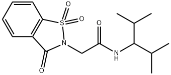 N-(2,4-dimethylpentan-3-yl)-2-(1,1-dioxido-3-oxo-1,2-benzothiazol-2(3H)-yl)acetamide Structural