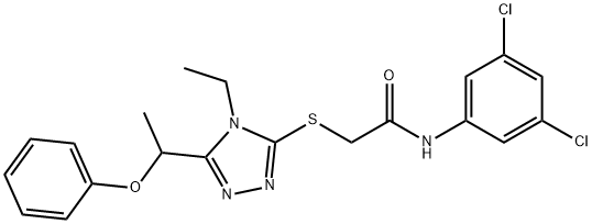 N-(3,5-dichlorophenyl)-2-{[4-ethyl-5-(1-phenoxyethyl)-4H-1,2,4-triazol-3-yl]sulfanyl}acetamide Structural