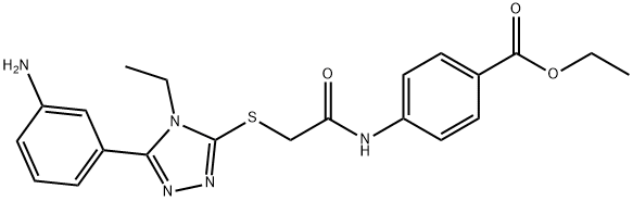 ethyl 4-[({[5-(3-aminophenyl)-4-ethyl-4H-1,2,4-triazol-3-yl]sulfanyl}acetyl)amino]benzoate Structural