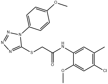 N-(4-chloro-2-methoxy-5-methylphenyl)-2-[1-(4-methoxyphenyl)tetrazol-5-yl]sulfanylacetamide Structural