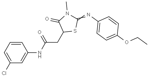 N-(3-chlorophenyl)-2-{(2Z)-2-[(4-ethoxyphenyl)imino]-3-methyl-4-oxo-1,3-thiazolidin-5-yl}acetamide Structural