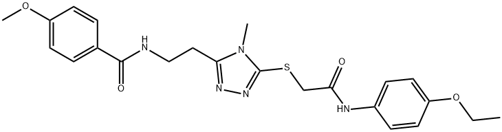 N-{2-[5-({2-[(4-ethoxyphenyl)amino]-2-oxoethyl}sulfanyl)-4-methyl-4H-1,2,4-triazol-3-yl]ethyl}-4-methoxybenzamide Structural