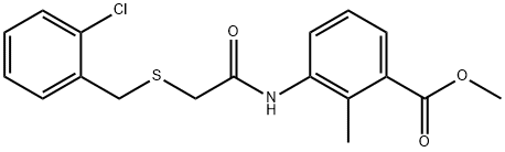 methyl 3-({[(2-chlorobenzyl)sulfanyl]acetyl}amino)-2-methylbenzoate Structural