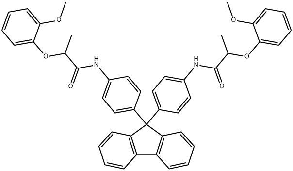 N,N'-[9H-fluorene-9,9-diylbis(4,1-phenylene)]bis[2-(2-methoxyphenoxy)propanamide] Structural