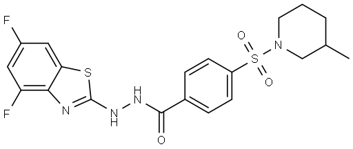 N-(4,6-difluorobenzo[d]thiazol-2-yl)-4-((3-methylpiperidin-1-yl)sulfonyl)benzohydrazide Structural