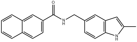 N-((2-methyl-1H-indol-5-yl)methyl)-2-naphthamide Structural