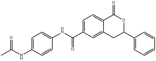 N-(4-acetamidophenyl)-1-oxo-3-phenyl-3,4-dihydroisochromene-6-carboxamide Structural