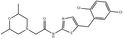 N-[5-[(2,5-dichlorophenyl)methyl]-1,3-thiazol-2-yl]-2-(2,6-dimethylmorpholin-4-yl)acetamide Structural