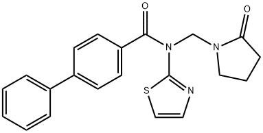 N-((2-oxopyrrolidin-1-yl)methyl)-N-(thiazol-2-yl)-[1,1-biphenyl]-4-carboxamide Structural