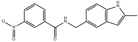 N-((2-methyl-1H-indol-5-yl)methyl)-3-nitrobenzamide Structural