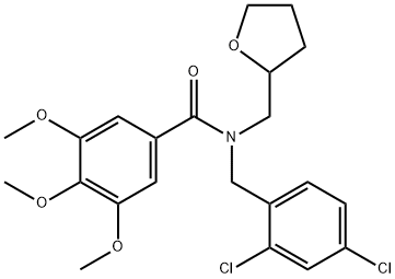 N-[(2,4-dichlorophenyl)methyl]-3,4,5-trimethoxy-N-(oxolan-2-ylmethyl)benzamide Structural