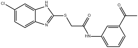 N-(3-acetylphenyl)-2-[(5-chloro-1H-benzimidazol-2-yl)sulfanyl]acetamide Structural