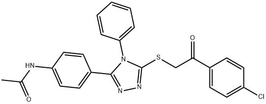 N-[4-(5-{[2-(4-chlorophenyl)-2-oxoethyl]sulfanyl}-4-phenyl-4H-1,2,4-triazol-3-yl)phenyl]acetamide Structural