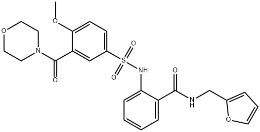 N-(furan-2-ylmethyl)-2-({[4-methoxy-3-(morpholin-4-ylcarbonyl)phenyl]sulfonyl}amino)benzamide Structural