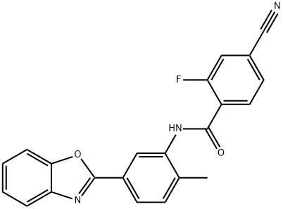 N-[5-(1,3-benzoxazol-2-yl)-2-methylphenyl]-4-cyano-2-fluorobenzamide Structural