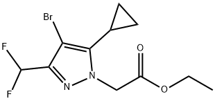 ethyl [4-bromo-5-cyclopropyl-3-(difluoromethyl)-1H-pyrazol-1-yl]acetate Structural