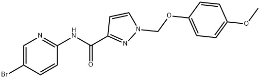 N-(5-bromopyridin-2-yl)-1-[(4-methoxyphenoxy)methyl]-1H-pyrazole-3-carboxamide Structural